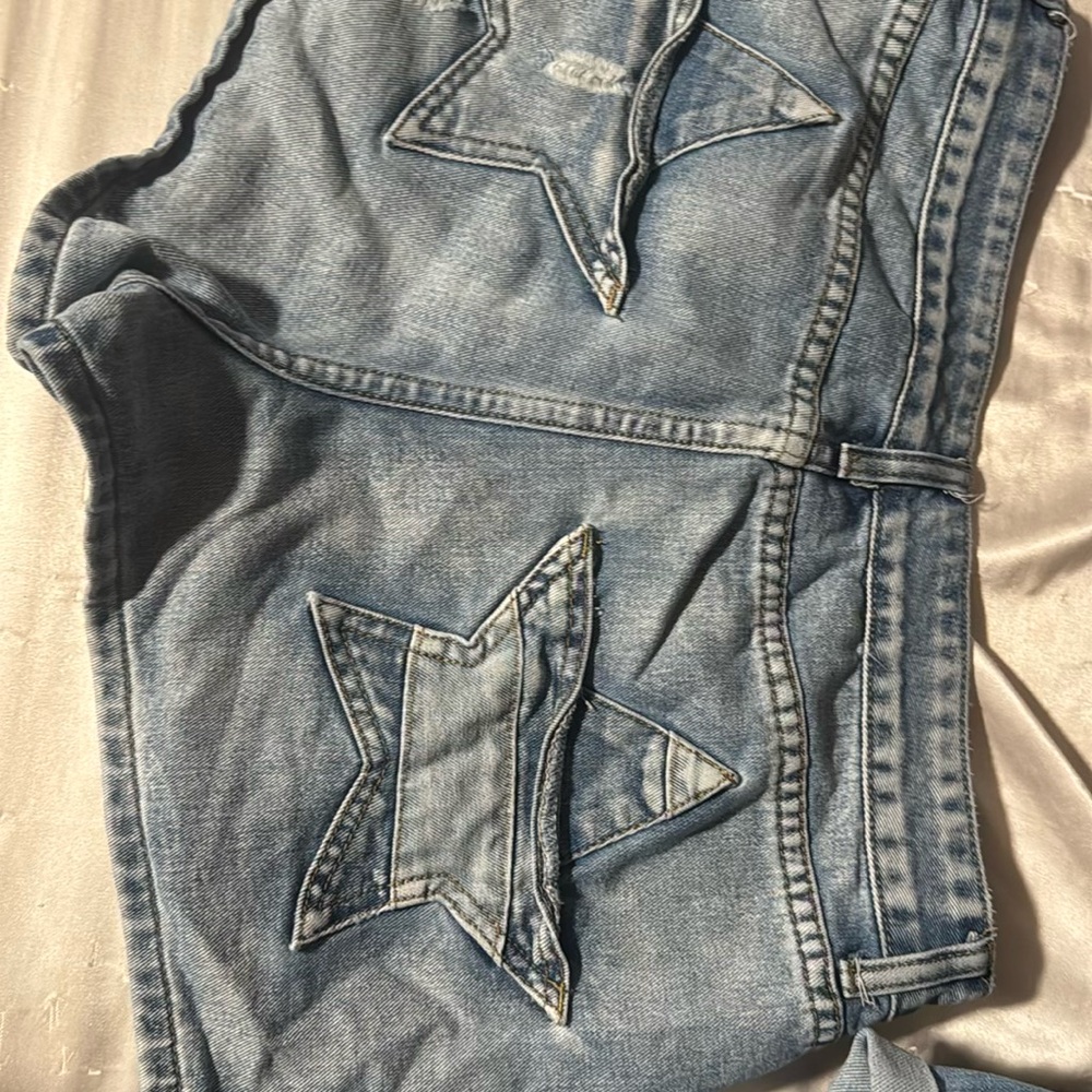 Light Blue Star-Patterned Women Jeans